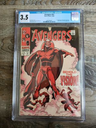 Avengers 57 - Cgc 3.  5 - First Appearance Of Vision - Black Widow & Ultron App.