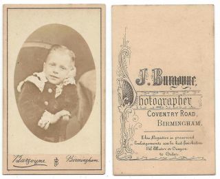 Cdv Victorian Child Carte De Visite By Burgoyne Of Birmingham