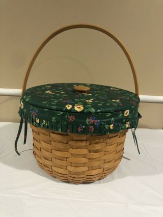 Longaberger Large Fruit Basket With Lid And Plastic Insert