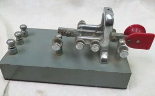 Vintage Vibroplex Ambic Telegraph Key For Morse Code Ham Radio Dual Paddles
