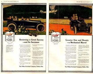 1916 Willys Knight Motor Cars Model 88 - 4 Convertible Huge Vintage Print Ad 1157
