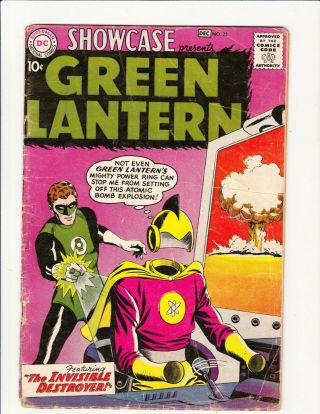 Dc Showcase 23 2nd Appearance Silver Age Green Lantern Nuclear Bomb Cover 1959