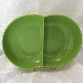 Vintage Melmac Divided Bowl Branchell K Lamovne Designer Lime Green 10 5/8 X 8”