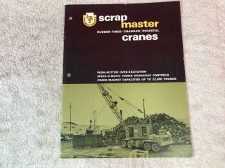 Rare 1960s Fmc Link Belt Scrap Master Cranes Dealer Brochure 11 Page
