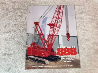 Rare Manitowoc Crane Model 888 Dealer Sales Brochure