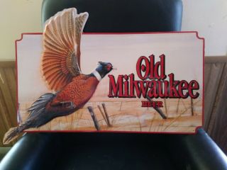 Vintage Old Milwaukee Beer Sign - Pheasant