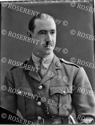 1916 The Army Service Corps - Major F G Moores 1 - Glass Negative 22 By 16cm