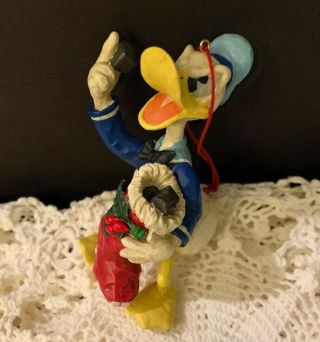Vintage Disney Donald Duck Ornament Christmas Stocking of Coal Mickey 3