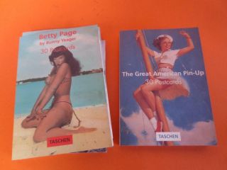 (2) Taschen Postcard 30pk Booklets - Betty Page & American Pin - Ups Cheesecake
