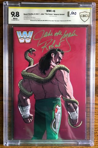 2017 Wwe 6d Cbcs 9.  8 Signed By Jake " The Snake " Roberts