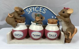 Charming Tails Mice Figure Mom’s Always Have Thyme Figurine Fitz And Floyd Mouse