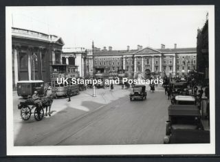 Circa 1932 Photograph Of Trinity College & Bank Of Ireland Dublin With Tram Etc