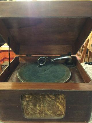 Victor Victrola Tone Arm Wood Cabinet Phonograph Hand Crank Frankensteined