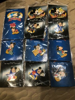 9 Mickey Mouse State Pins Ms Co Ms Mn Nm Id Ia Id Ut