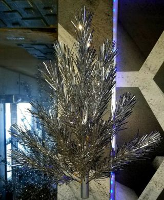 Vintage Silver Aluminum Christmas Tree Wreath 2 Ft
