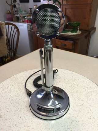 Vintage Astatic Silver Eagle 4 Pin Lollipop Microphone Cb Ham Radio