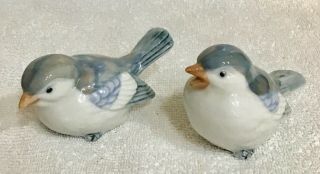Vintage Omc Otagiri Blue Sparrow Birds - Set Of 2 - Japan - Porcelain