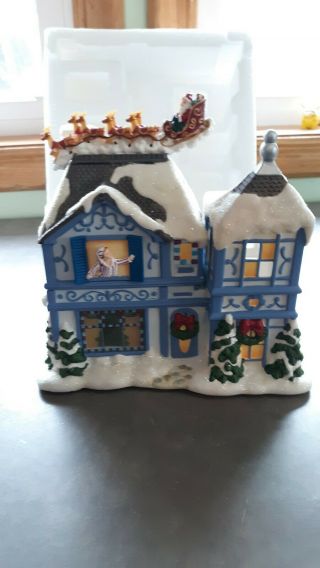 Partylite The Night Before Christmas Musical Tealight House W/used Box
