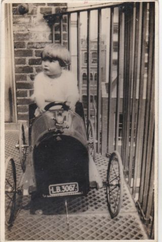Old Vintage Photo Children Toy Pedal Car Registration Fashion F2