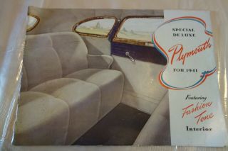 1941 Plymouth Car Brochure - Special Deluxe - Fashion Tone Interior - Old Car Ad -