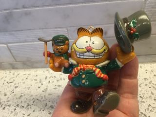 Vintage Garfield The Cat As Tiny Tim Christmas Ornament From 1981