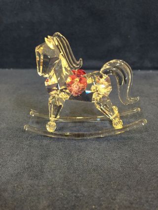Crystal Figurines “summerhill Crystal” Small Rocking Horse A650s