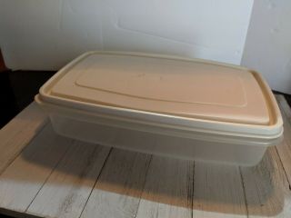 Vintage Rubbermaid Rectangle Storage Container 6 Servin Saver 7 Cups Almond Lid
