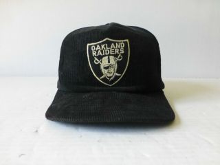 Vintage 80s - 90s Corduroy Oakland Raiders Snapback Hat Cap Trucker Nwa Hip Hop