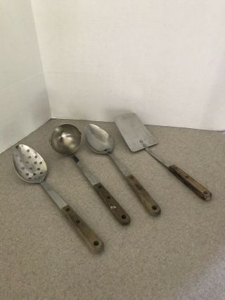 Robinson Knife Co 4 Piece Vintage Stainless Steel Turner,  Ladle & 2 Spoons