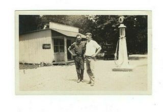 Early Gas Station,  Grocery Store,  Gas Pump Photo,  Arkansas,  1920 