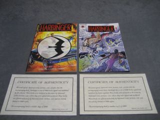 Harbinger 1 Valiant Children Of The Eighth Day Signed By Jim Shooter & Dave Lap