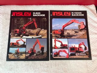 2 Rare 1970s Insley Backhoe Dealer Sales Brochures