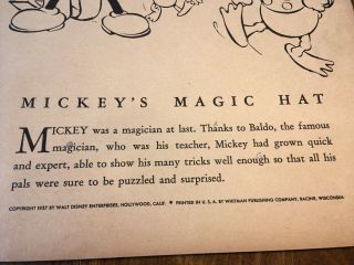 1937 Walt Disney Silly Symphony - Mickey ' s Magic Hat 1077 Book 2