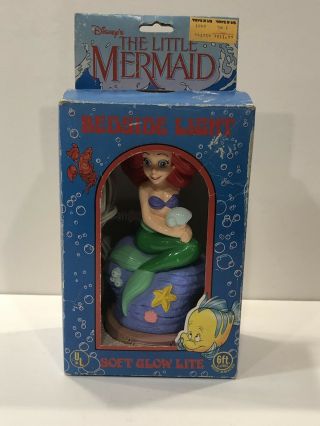 Walt Disney Vintage Little Mermaid Ariel Bedside Table Lamp Night Light