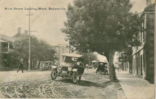 Canada Ontario Beamville Main St Looking West.  Old Car Pu 1919