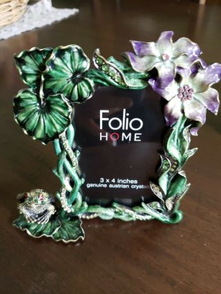 Picture Frame With Austrian Crystals And Frog