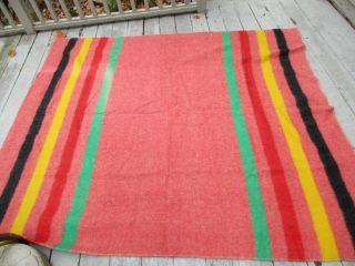 Mariposa Shuler & Benninghofen Vintage Red Point Wool Blanket 84 X 72