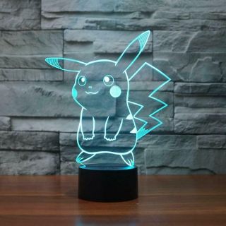 Pokemon Pikachu 3d Led Night Light (7 Color Change,  W/ Usb Cable)
