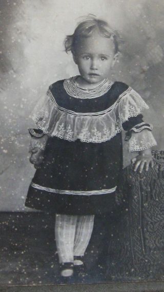 Cabinet Photo Of A Darling Little Girl Laurel Wearing A Fancy Lace Trimmed Dress