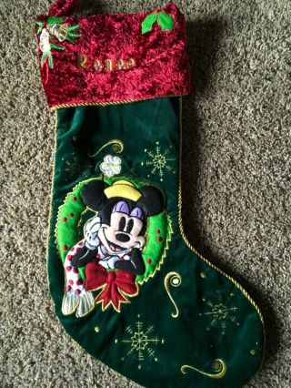 Minnie Mouse Christmas Stocking,  Made For World Disney Company,  “renee”