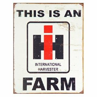 International Harvester Farm Farmall Tractor Barn Retro Vintage Metal Tin Sign