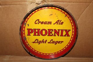 Vintage Phoenix Beer Bar Tavern Metal Serving Tray Gas Oil Sign
