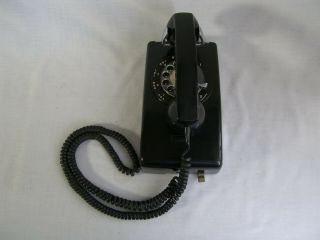 Vintage 1973 Rotary Wall Telephone Black Western Electric Bell System Model 554