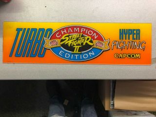 1992 Capcom Street Fighter Ii Champion Edition Marquee 27 " X 7 1/2 "