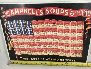 Metal Advertisement Sign Campbell ' s Soup American Flag 2001 Made In USA 3