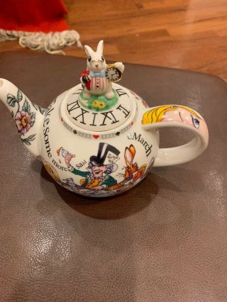 2004 Disney Alice In Wonderland Cafe Paul Cardew Mad Hatter Tea Party Teapot Pot