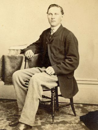 1860s Cdv Young Gentleman By Park Of Brantford Canada