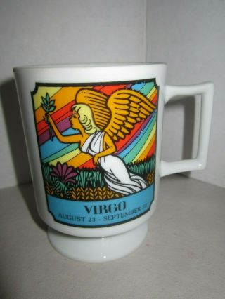 Vintage Virgo Zodiac Mug.  Spencer Gifts.  1977 Made in Japan.  White Ceramic 2