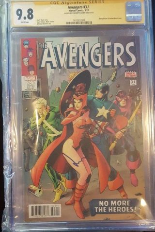 Avengers 3.  1_cgc 9.  8_signed By Elizabeth Olsen (scarlet Witch)