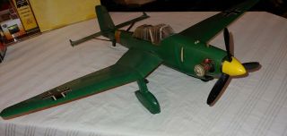 Vintage 1960s Green Cox Ju - 87 Stuka.  049 Control Line Plane Thimble Drome
